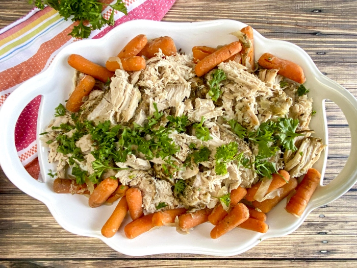 pork loin roast in serving dish