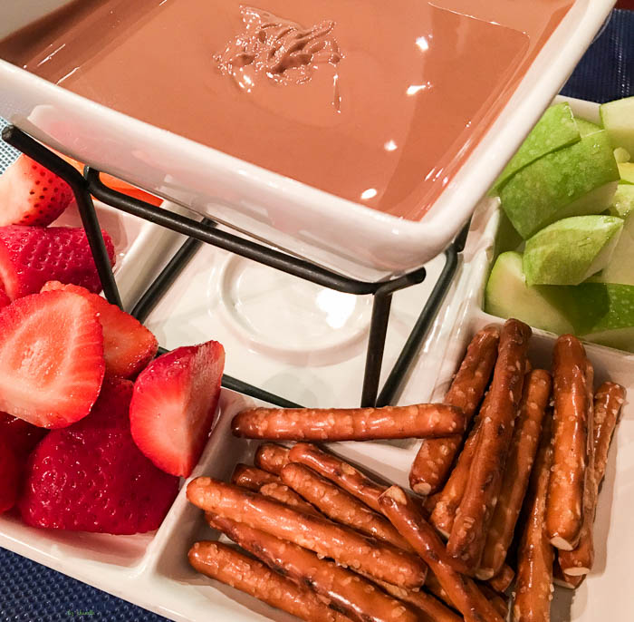 Chocolate fondue at The Royal Chocolate - Virginia Beach