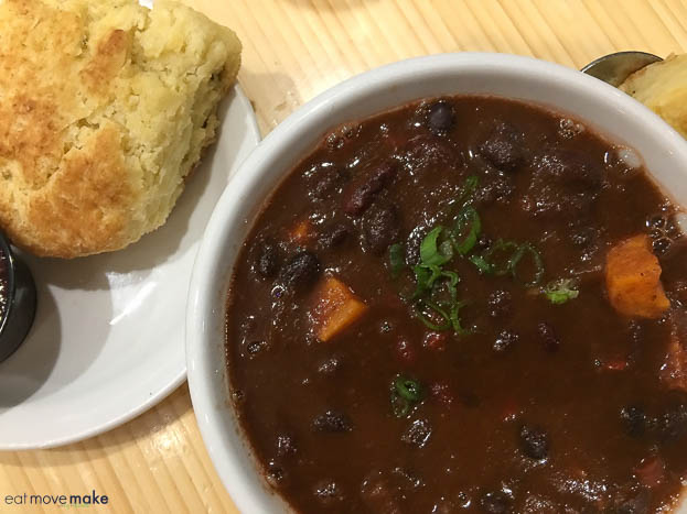 Vegetarian chili, rosemary biscuit at The Stockpot Virginia Beach