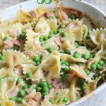 A bowl filled with pasta and vegetables, with Casserole