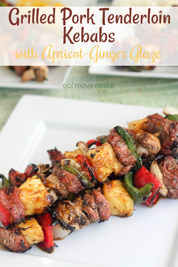 Grilled Pork Tenderloin Kebabs with Apricot Ginger Glaze