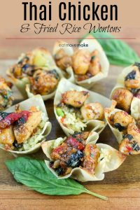 A plate of food, with Chicken and Wonton