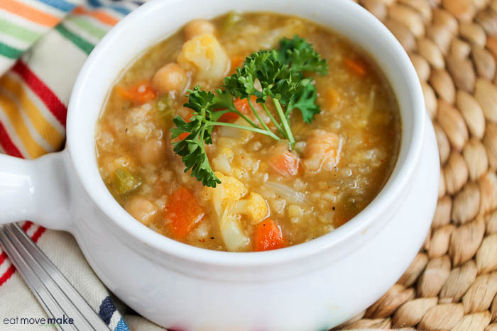 Creamy Vegan Cauliflower and Rice Soup