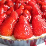 A close up of strawberry tart