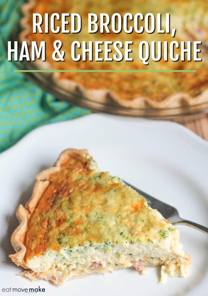 riced broccoli ham and cheese quiche