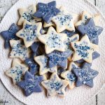 Plate of marbled star cookies