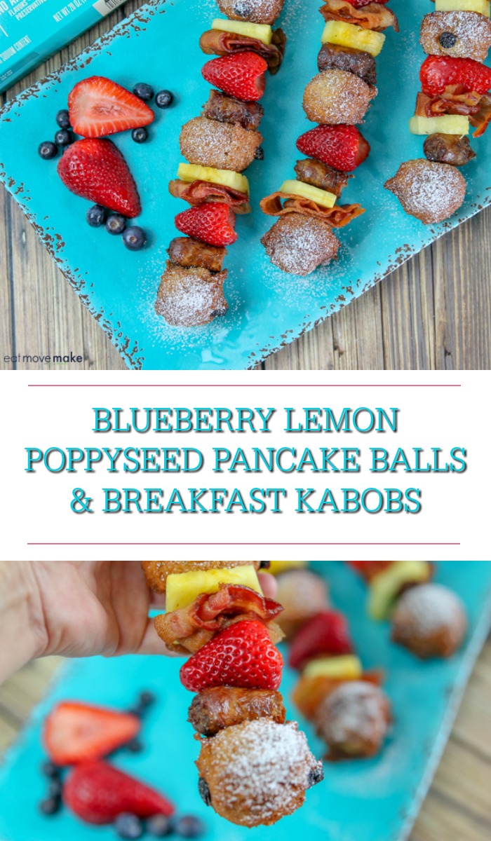 Blueberry Lemon Poppyseed Pancake Balls and Breakfast Kabobs