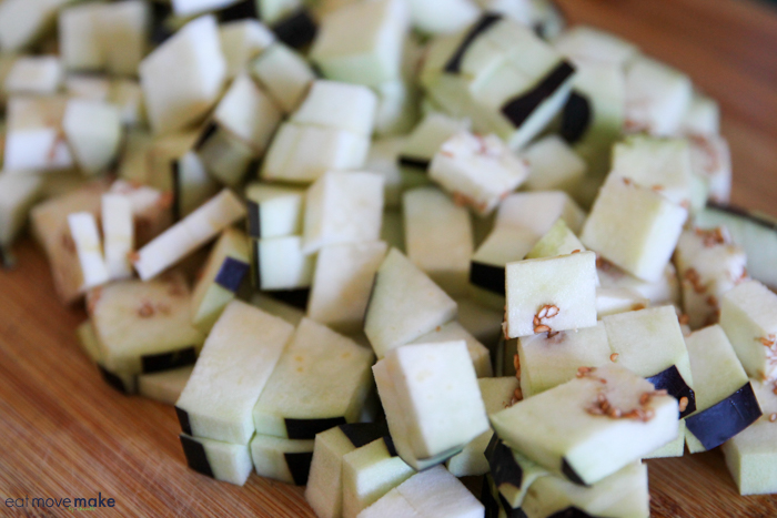 diced eggplant