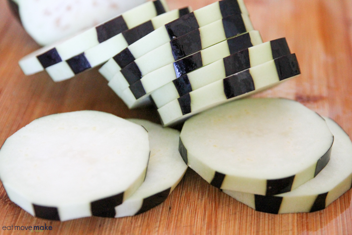 peeled eggplant rounds