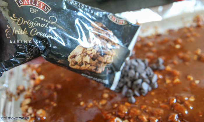Sprinkle on Bailey's original irish cream baking chips
