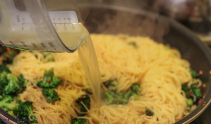 add soup broth back to pasta