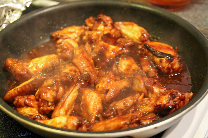 chicken wings on stove