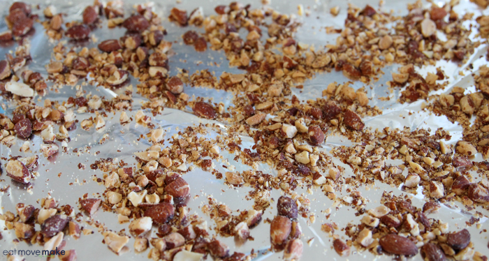 chopped, roasted almonds