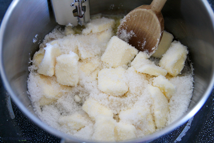 melt butter and sugar in saucepan on stove
