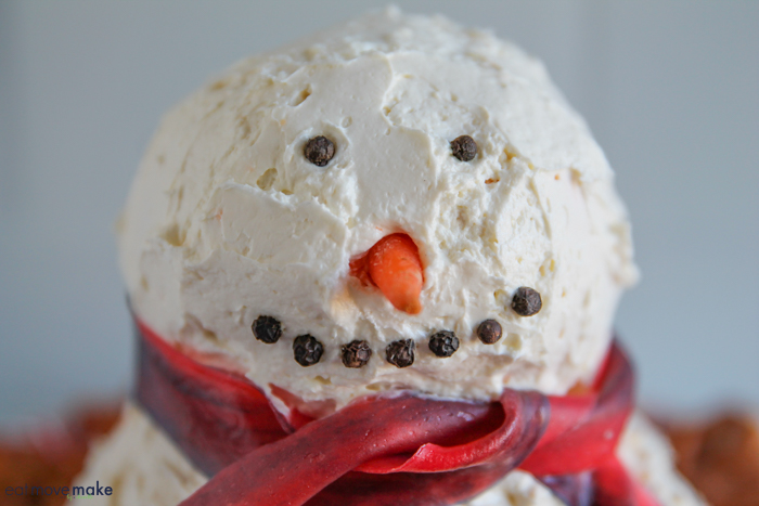 cheese ball snowman head
