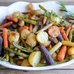 A plate of roasted vegetables