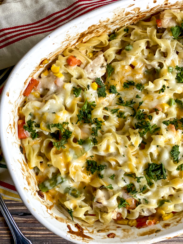 Cheesy Chicken Noodle Casserole Recipe - Eat Move Make