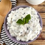 bowl of blueberry cheesecake salad