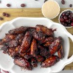 cranberry wings on platter