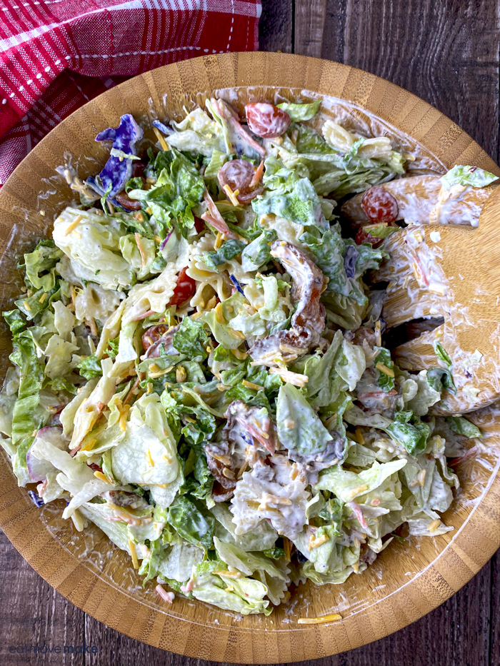 BLT Pasta Salad With Bow Tie Pasta (No Mayo Recipe)