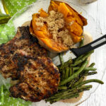 grilled pork chops on a plate