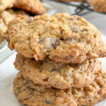 stacked oatmeal raisinet cookies
