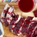 blackberry sauce on ribs.
