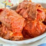 braciole in dish.
