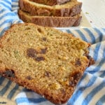 slice of zucchini raisin bread.