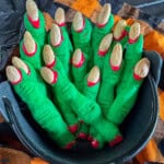 Halloween witch finger cookies.