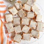 old fashioned raisin bars on plate.